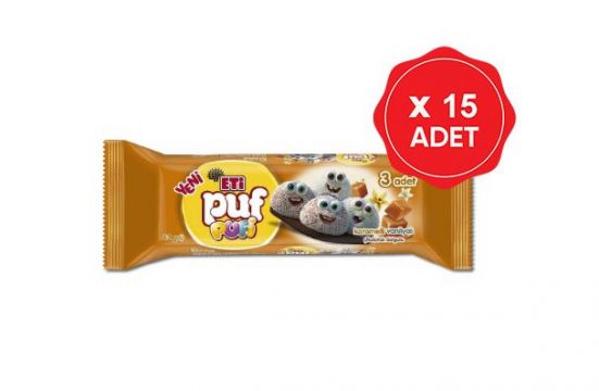 Eti Puf Pufi Karamelli Vanilyal Gr X Adet Marketpaketi