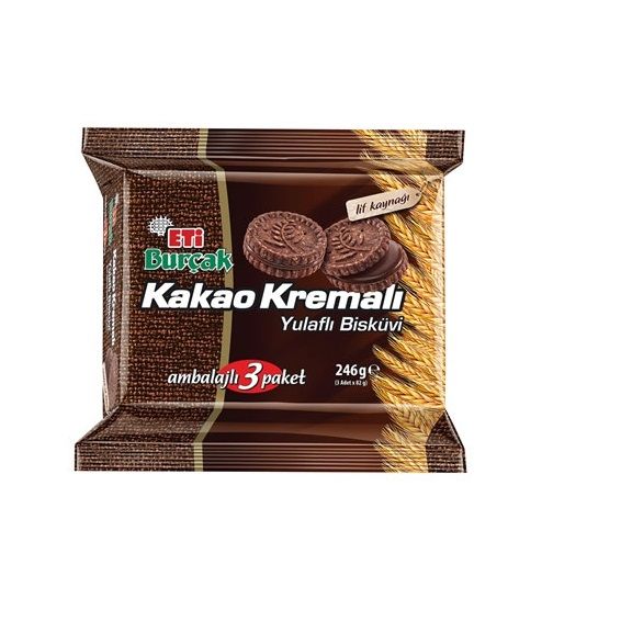 Eti Burçak Sütlü Kakao Kremalı 3'lü Paket 246 gr Marketpaketi