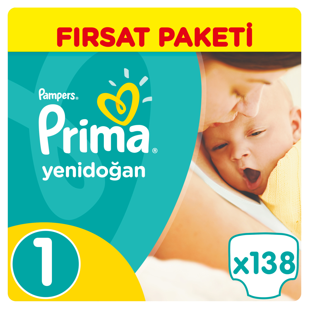 Prima Bebek Bezi Aktif Bebek 1 Beden Yenidoğan Hiper Ekonomik Paket 138