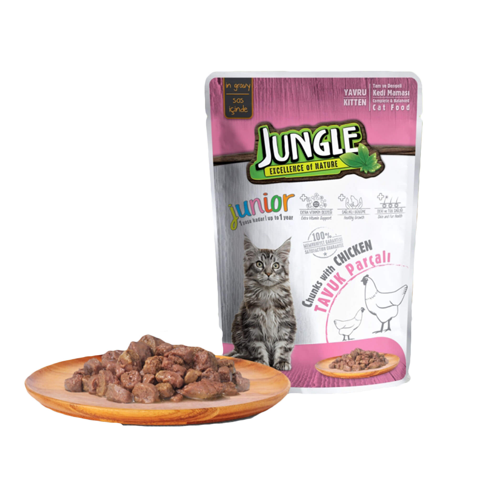 Jungle Tavuk Parçalı Yavru Kedi Maması 100 gr Marketpaketi