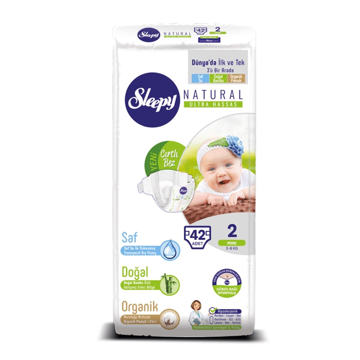 Sleepy Bebek Bezi Natural 2 Mini Jumbo 42 Adet Marketpaketi