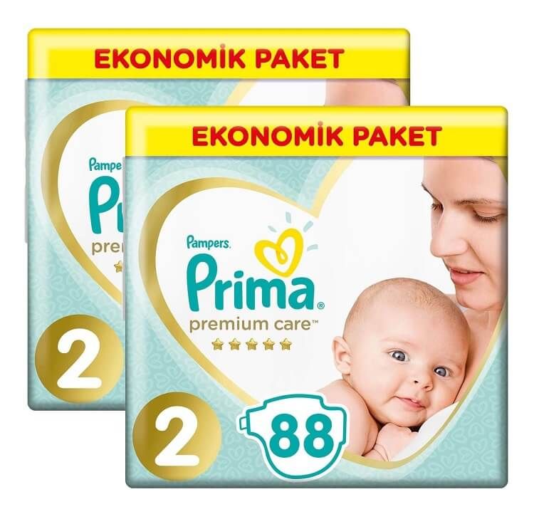 Prima Bebek Bezi Premium Care Jumbo Paket Yenidoğan 2 Beden 176 Adet