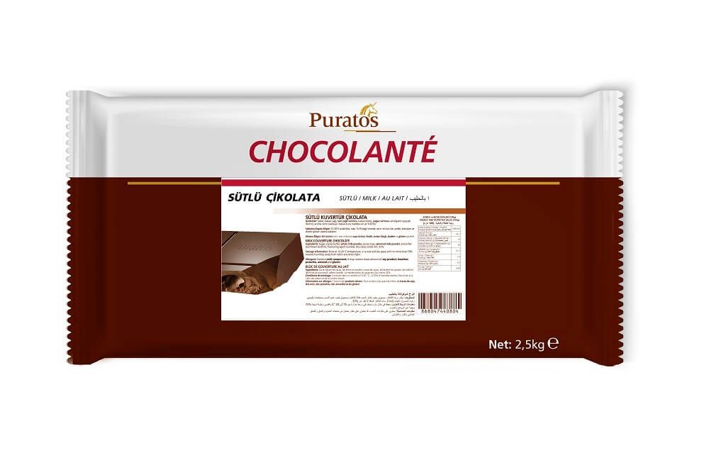 Puratos Chocolante Sütlü Küvertür Çikolata 2.5 Kg Marketpaketi