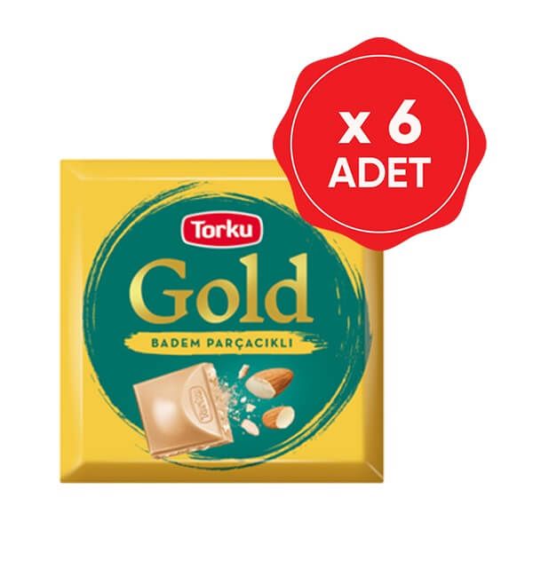 Torku Gold Çikolata Bademli 60 Gr x 6 Adet Marketpaketi