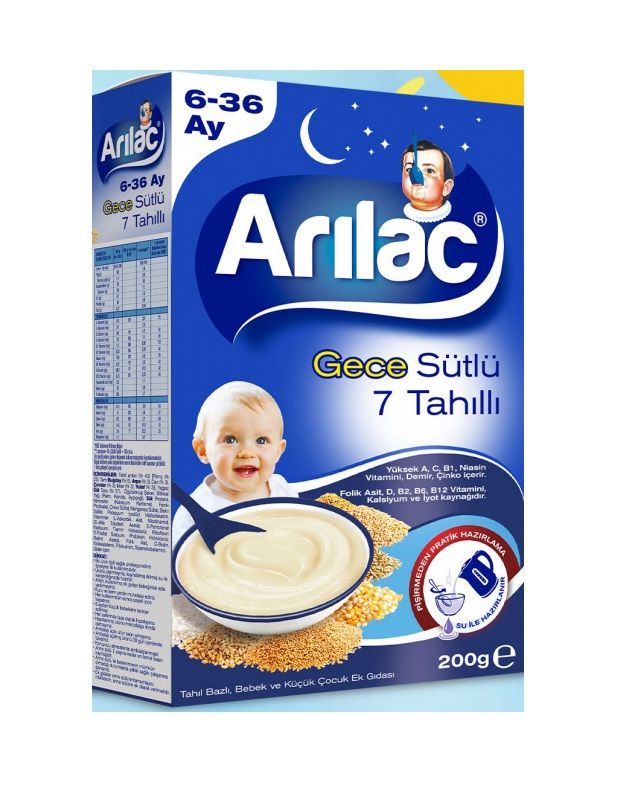 Arılac 7 Tahıllı Gece Çocuk Ek Gıda 200 Gr Marketpaketi