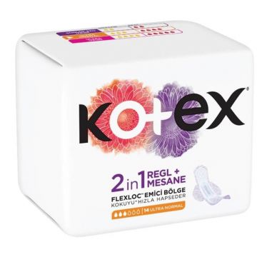 Kotex 2 in 1 Regl + Ultra Normal Mesane Pedi 14'lü