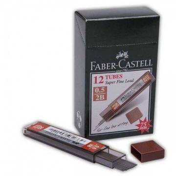 Faber-Castell Super Fine Min Kalem Uçu Siyah 0.5 mm 2B	x 12 Adet