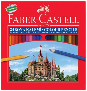 Faber-Castell 24 Renk Karton Kutu Kuru Boya Kalemi