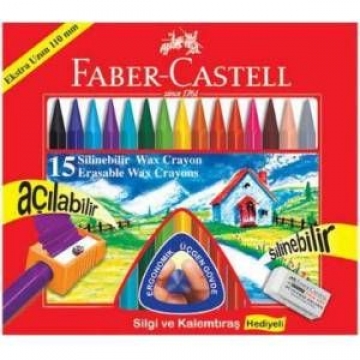 Faber-Castell Silinebilir Wax Crayon & Mum Boya 15 Adet