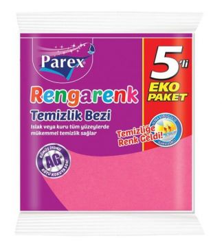 Parex Rengarenk Temizlik Bezi 5 Adet