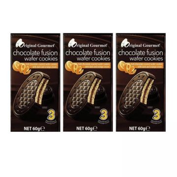 Original Gourmet Fusion Crunch Bitter Gofret 60 Gr x 3 Adet