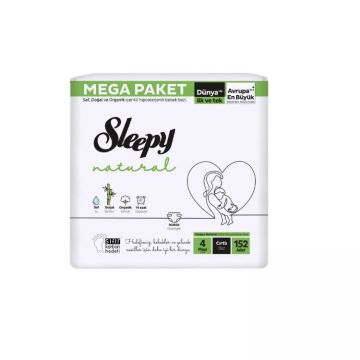 Sleepy Natural Bebek Bezi Mega Maxi 4 Beden 152 Adet