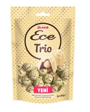 Ülker Ece Trio Bütün Fındıklı Beyaz Ve Sütlü Çikolata 300 Gr