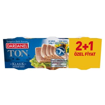 Dardanel Ton Balığı Ayçiçek Yağlı 3 x 140 Gr