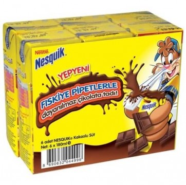 Nesquik Kakaolu Süt 180 ml x 6 Adet