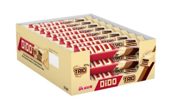 Dido Trio Beyaz Çikolatalı Gofret 36.5 Gr x 24 Adet