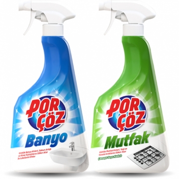 Porçöz Banyo Temizleyici 750 ml + Mutfak 750 ml