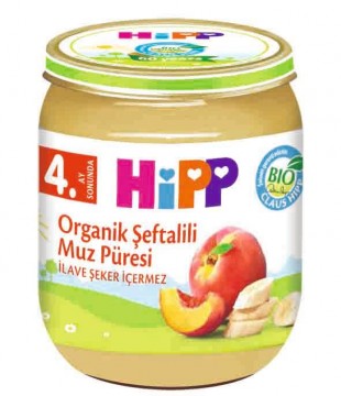 Hipp Organik Şeftali & Muz Püresi 125 gr x 6 Adet