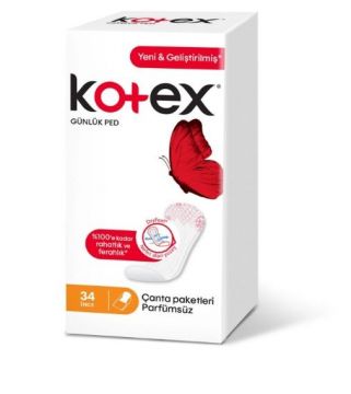 Kotex Light Days İnce Günlük Ped 34 Adet Parfümsüz