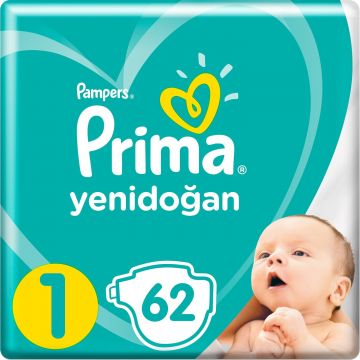 Prima Bebek Bezi 1 Beden 62 Adet Yenidoğan Paket