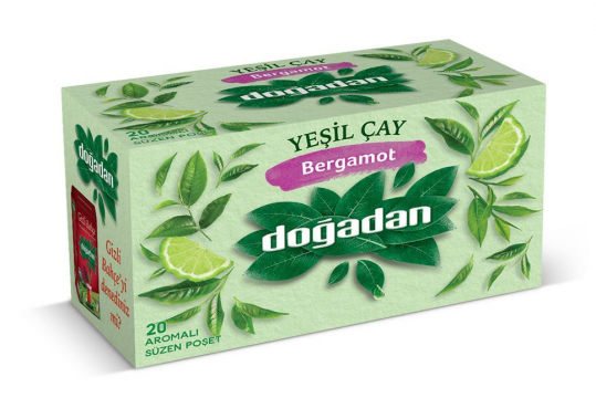 Doğadan Yeşil Çay Bergamot Aromalı 20 Adet