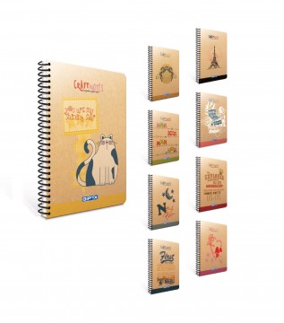 Gıpta 1782 A6 Spiralli Kraft Sert Kapak 100 YP Kareli Defter