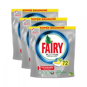 Fairy Platinum 72 x 3 Yıkama Bulaşık Makinesi Deterjanı Kapsülü Limon Kokulu