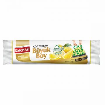 Koroplast Büzgülü Çöp Torbası Büyük Boy Limon 10 Adet