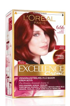 Loreal Paris Excellence Creme Saç Boyası 6.66 Koyu Kumral Yoğun Kızıl