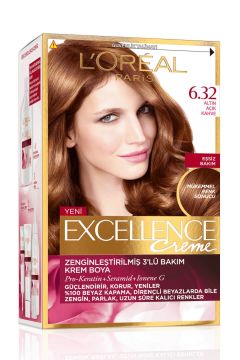 Loreal Paris Excellence Creme Saç Boyası 6.32 Altın Açık Kahve