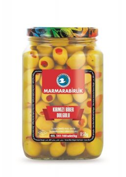 Marmarabirlik Yeşil Biberli Zeytin Cam 850 Gr 4XL