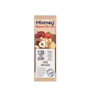 Mixmey Elmalı Çilekli Ve Fındıklı Meyve Bar 25 Gr