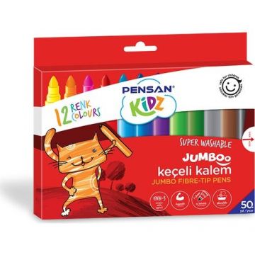 Pensan Kidz Jumbo Keçeli Kalem 12 Renk