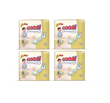 Goon Premium Soft Bebek Bezi 5 Beden Aylık Ekonomik Paket 96 Adet