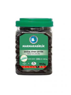 MarmaraBirlik 2XS Boy Doğal Siyah Zeytin Yağlı Salamura 950 Gr