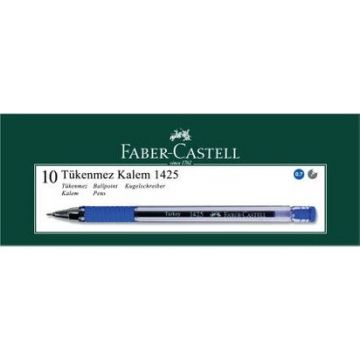 Faber-Castell 1425 İğne Uç Tükenmez Kalem Mavi 10 Adet