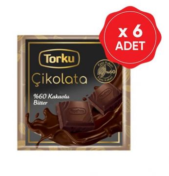 Torku Bitter Tablet Çikolata 65 Gr x 6 Adet