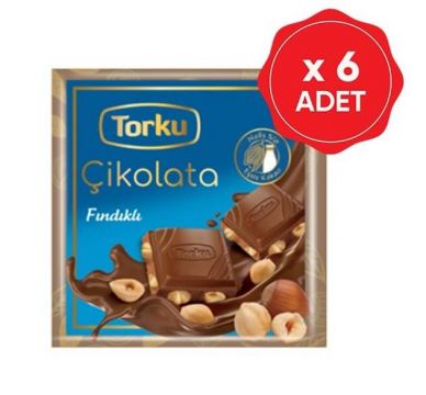 Torku Tablet Çikolata Fındıklı 65 Gr x 6 Adet