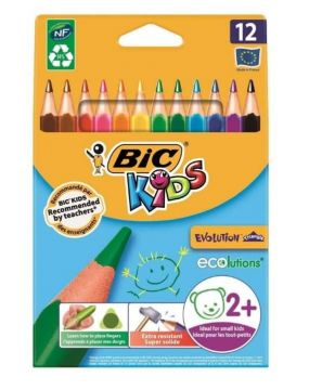 Bic Evolution Üçgen Jumbo Kuru Boya 12 Renk