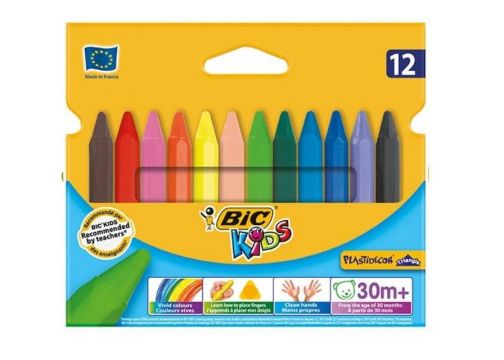 Bic Plastidecor Üçgen Pastel Boya 12 Renk