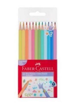 Faber-Castell Üçgen Kuru Boya Kalemi 12 Pastel Renk