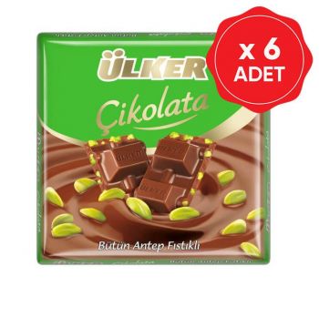 Ülker Antep Fıstıklı Çikolata Tablet 65 Gr x 6 Adet