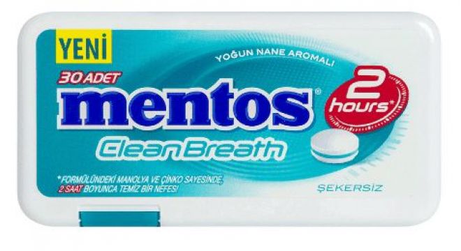 Mentos Clean Breath Yoğun Nane Aromalı Tablet Şeker 35 Gr