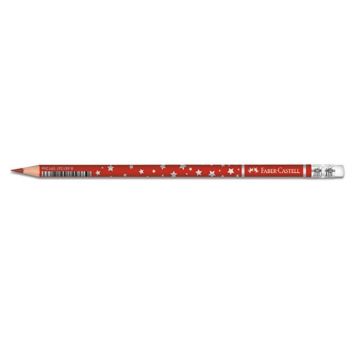 Faber Castell Kurşun Kalem Başlık Yıldız Silgili Kırmızı 12 Adet