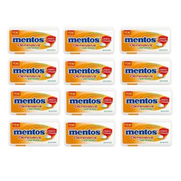 Mentos Defensive Clean Breath Portakal Tablet Şeker 21 Gr x 12 Adet