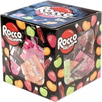 Rocco Yassı Karışık Meyve ve Kola Aromalı Lolipop Şeker 9,25 x 100 Adet