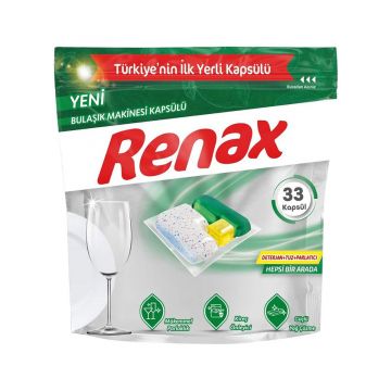 Renax Bulaşık Makinesi Kapsül Hepsi Bir Arada 33'lü