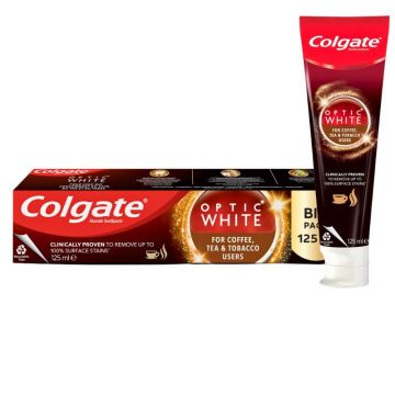 Colgate Optic White Sigara, Kahve ve Tütün Kullanıcıları İçin Diş Macunu 125 Ml 