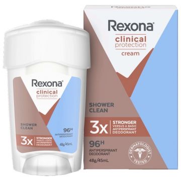 Rexona Clinical Protection Cream Shower Clean Antiperspirant Deodorant 45 Ml  