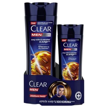 Clear Men Kepeğe Karşı Etkili Şampuan Saç Dökülmesine Karşı 350 ml + 180 ml